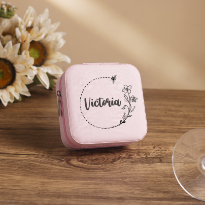 Square Jewelry Storage Box-Personalized 1 Name Customized Storage Box In Various Colors