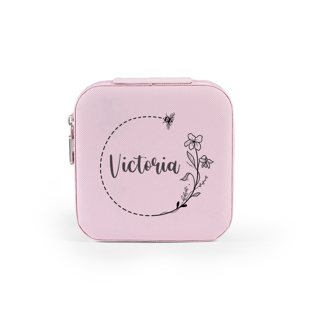 Square Jewelry Storage Box-Personalised 1 Name Customized Storage Box In Various Colors