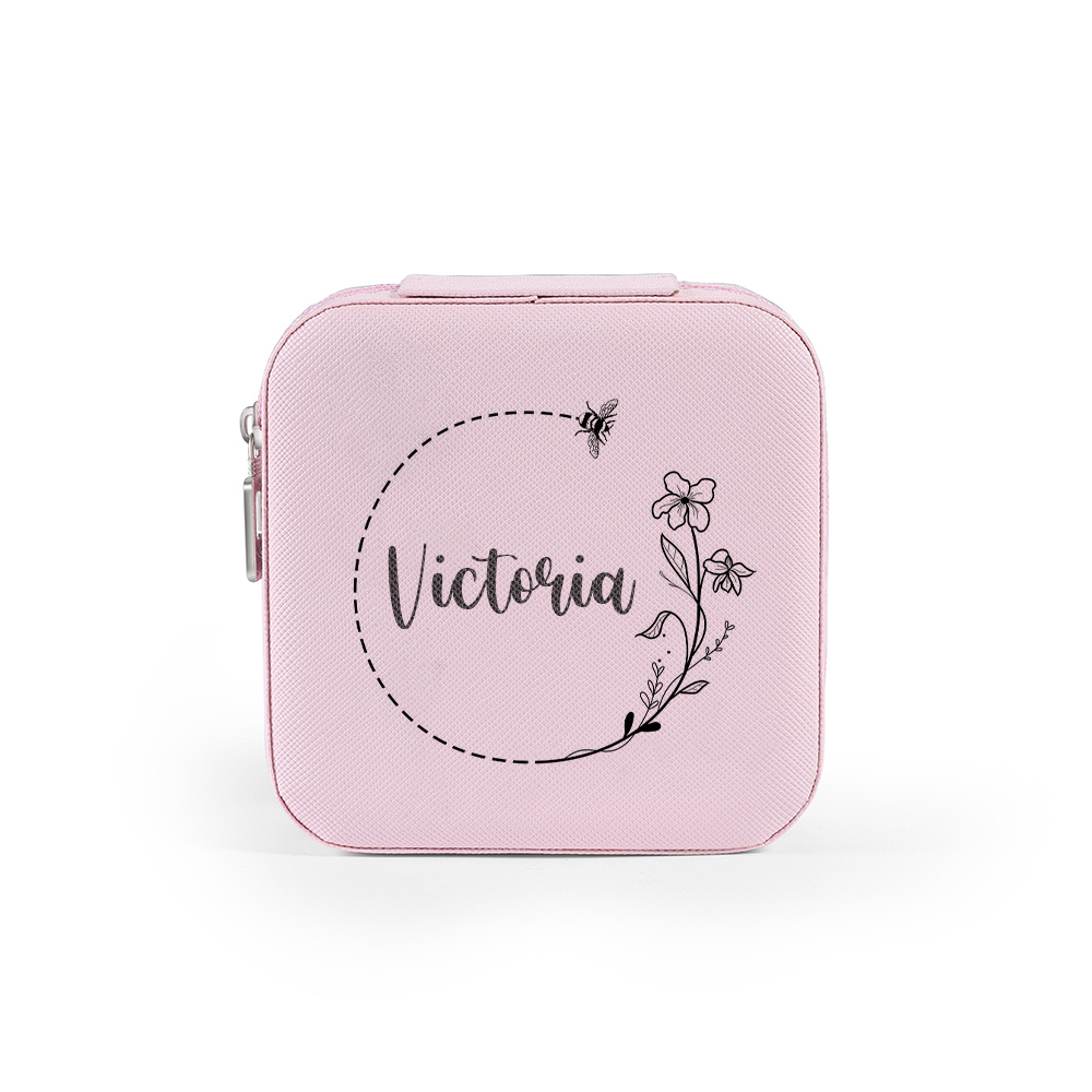 Square Jewelry Storage Box-Personalised 1 Name Customized Storage Box In Various Colors