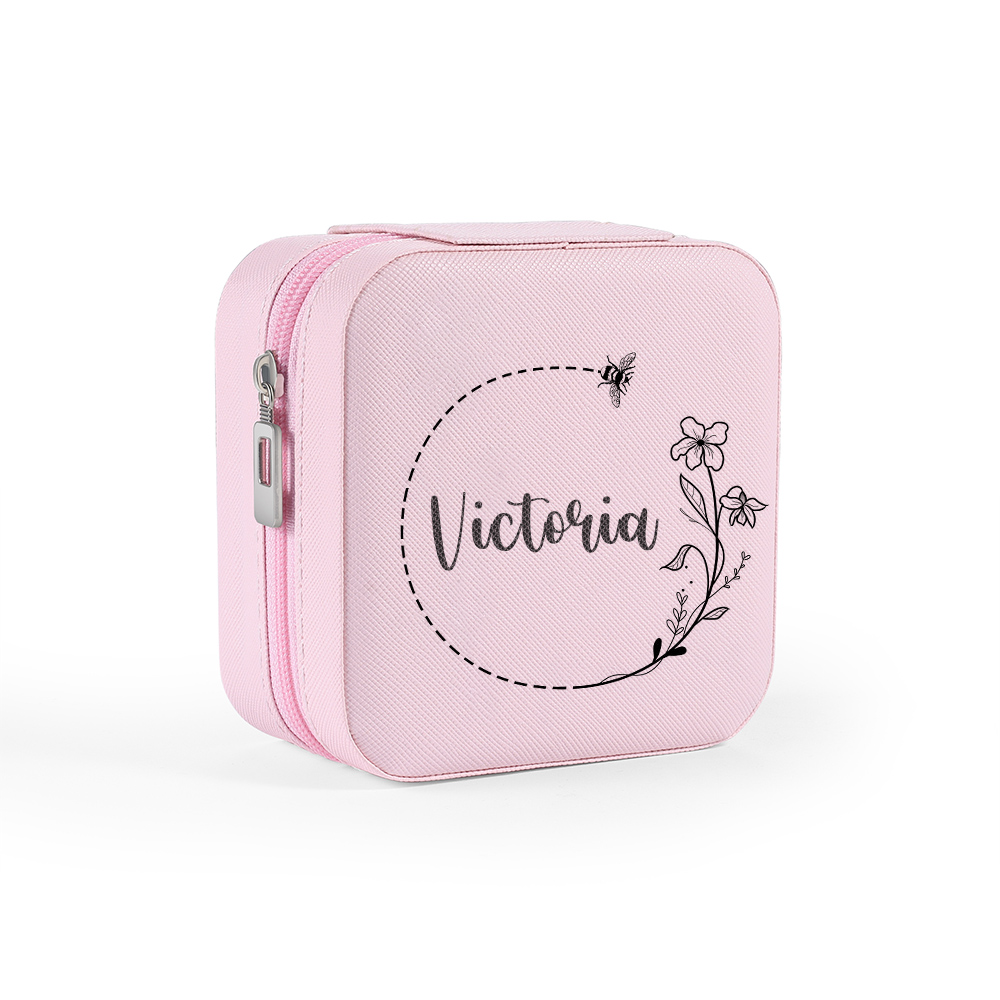 Square Jewelry Storage Box-Personalised 1 Name Customized Storage Box In Various Colors
