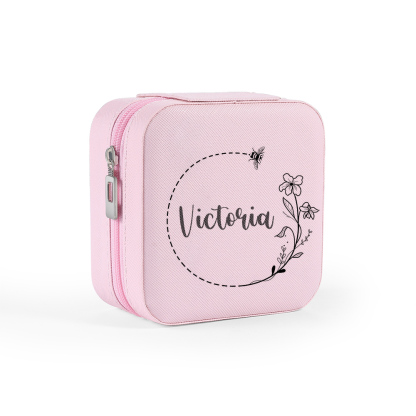 Square Jewelry Storage Box-Personalised 1 Name Customized Storage Box In Various Colors