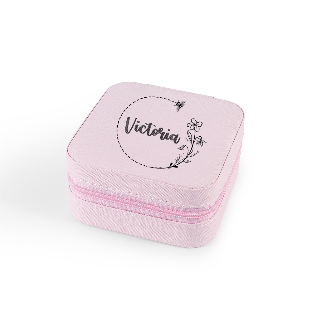 Square Jewelry Storage Box-Personalised 1 Name Customized Storage Box In Various Colors