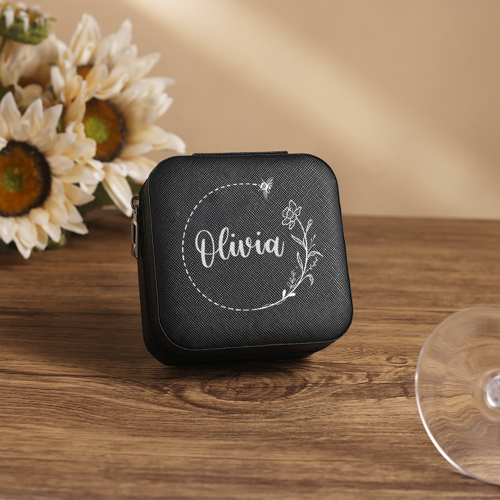 Square Jewelry Storage Box-Personalised 1 Name Customized Storage Box In Various Colors