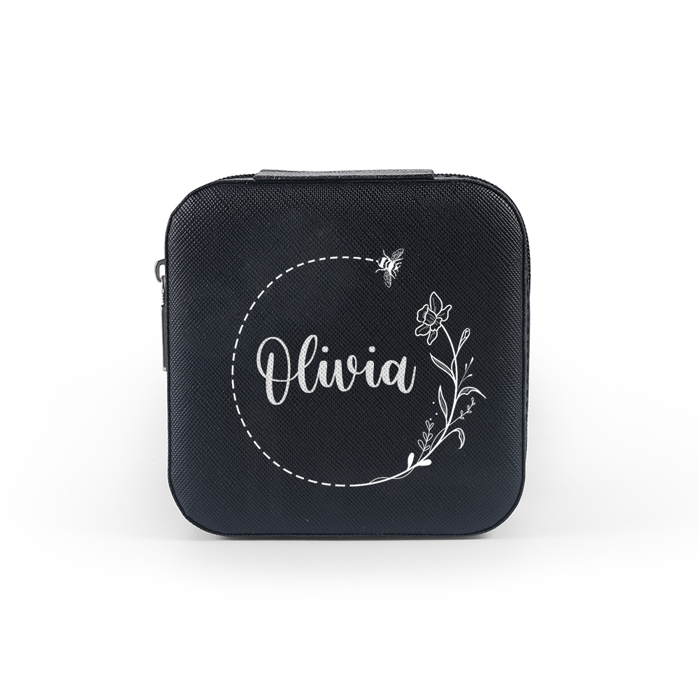Square Jewelry Storage Box-Personalised 1 Name Customized Storage Box In Various Colors