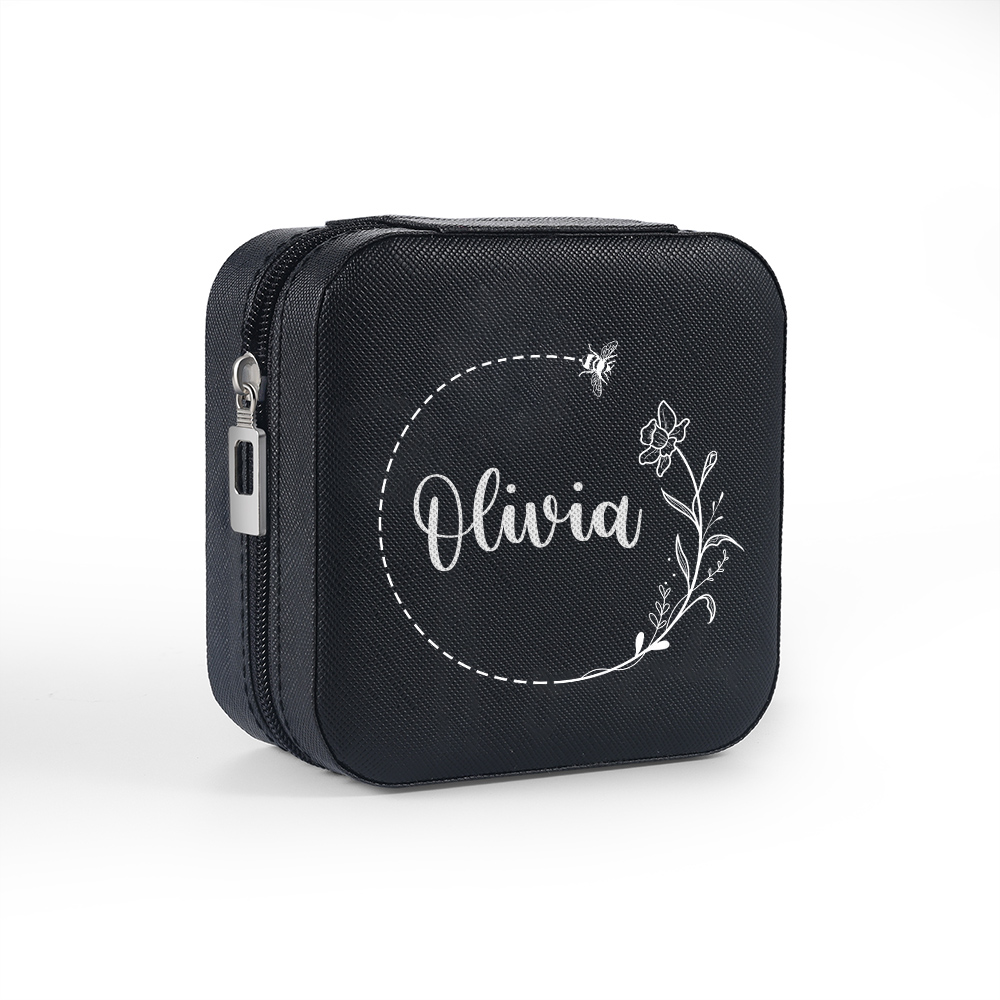 Square Jewelry Storage Box-Personalised 1 Name Customized Storage Box In Various Colors