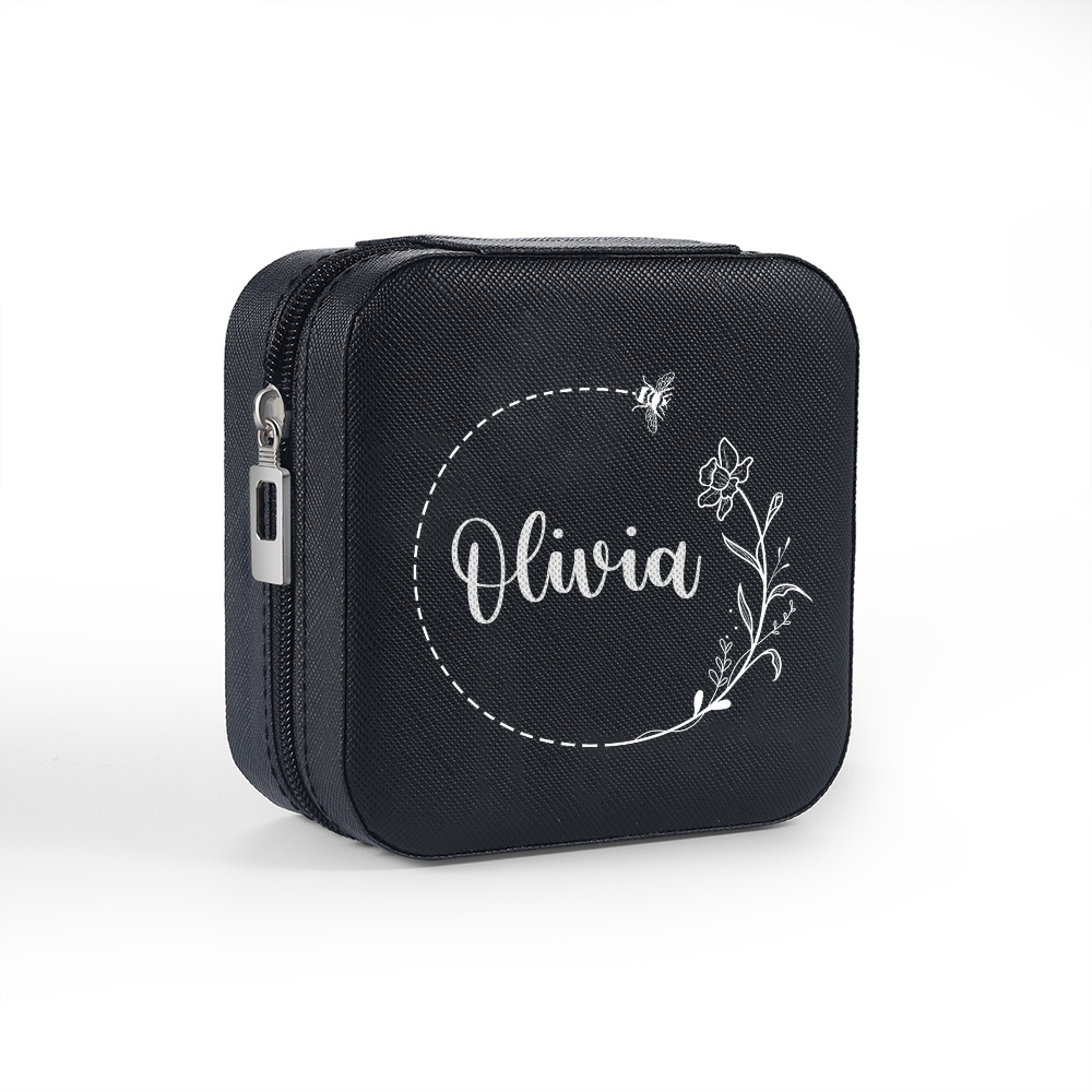 Square Jewelry Storage Box-Personalised 1 Name Customized Storage Box In Various Colors