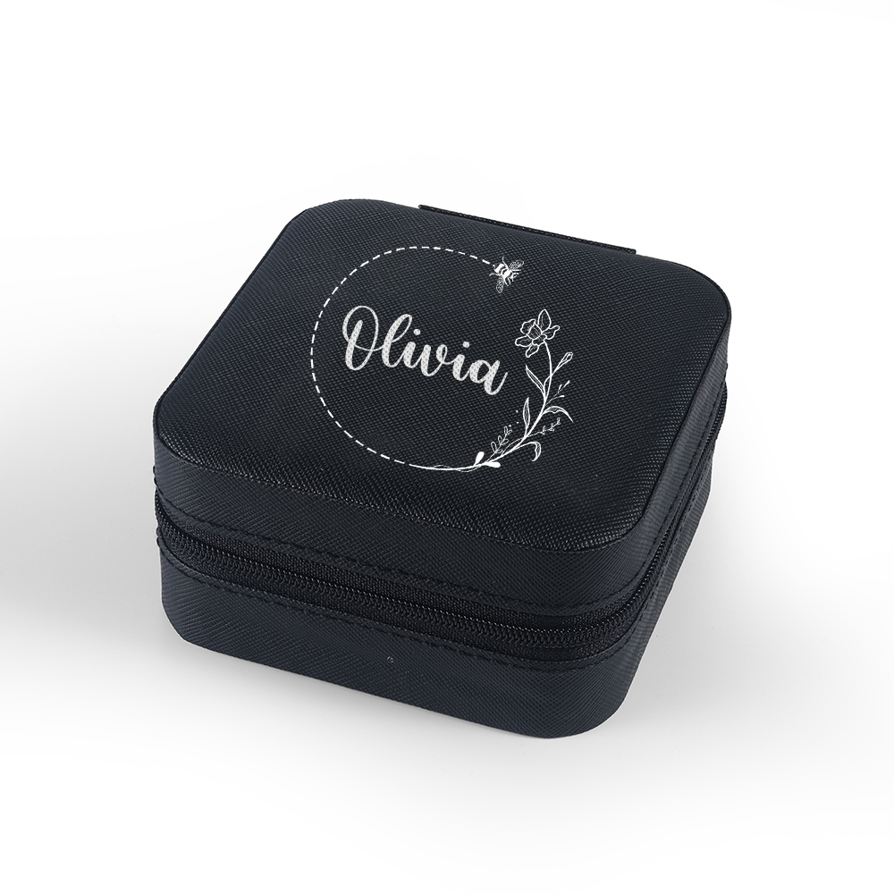 Square Jewelry Storage Box-Personalised 1 Name Customized Storage Box In Various Colors