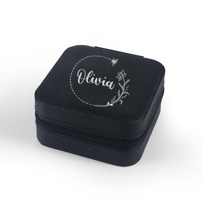 Square Jewelry Storage Box-Personalised 1 Name Customized Storage Box In Various Colors