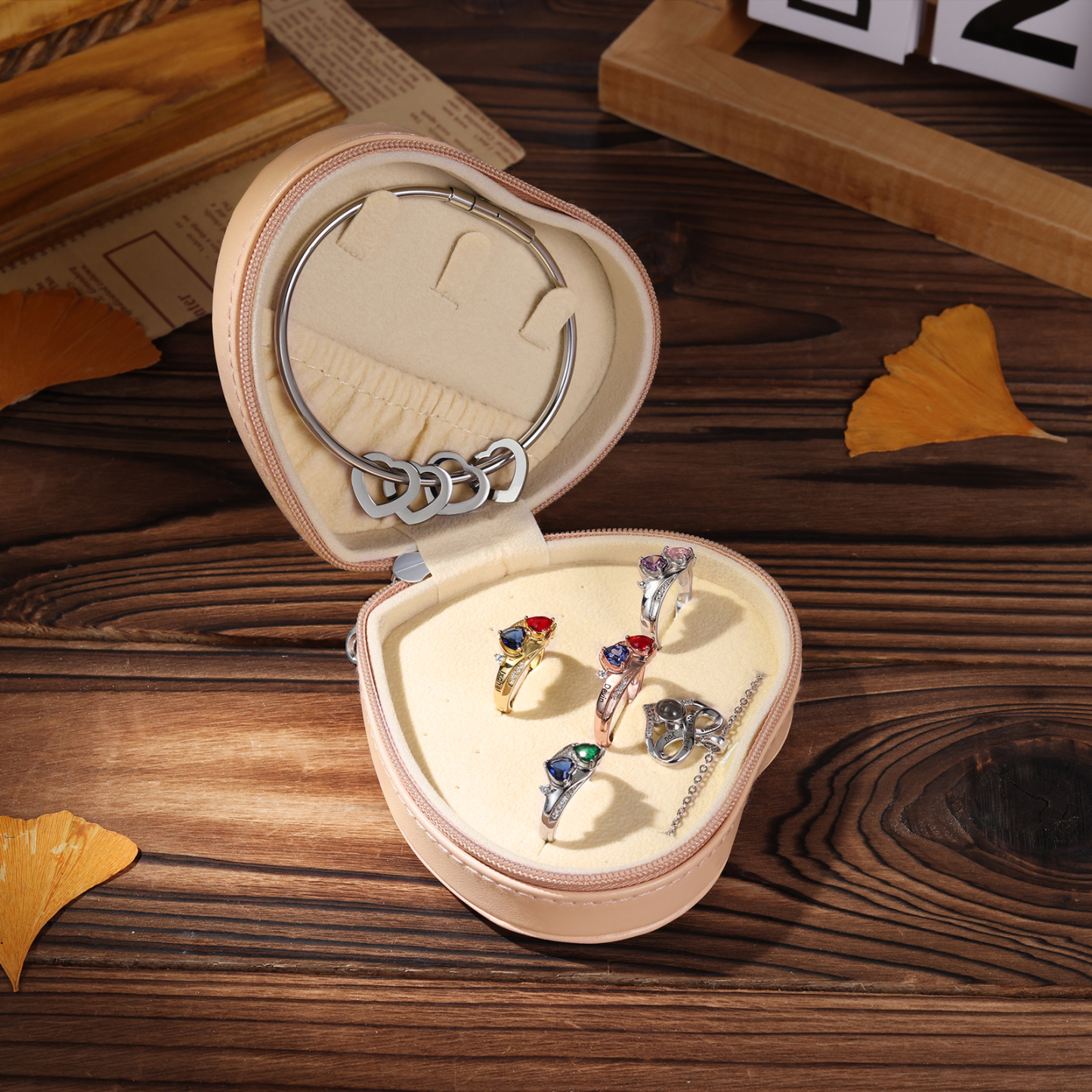 Personalised Jewelry Box – Custom Name & Letter with Pink & White Elegant Keepsake Case | Jessemade