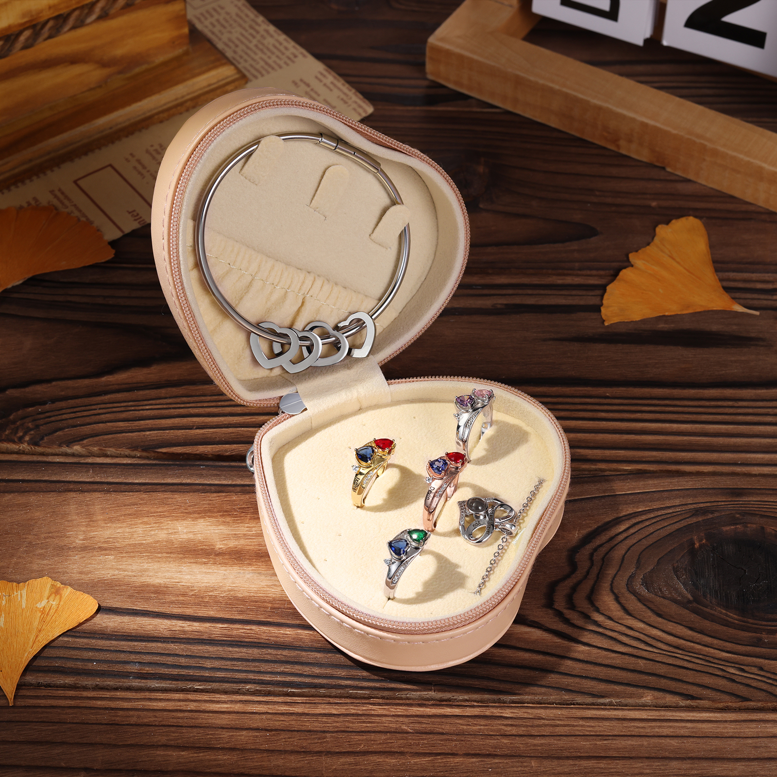 Personalised Jewelry Box – Custom Name & Letter with Pink & White Elegant Keepsake Case | Jessemade