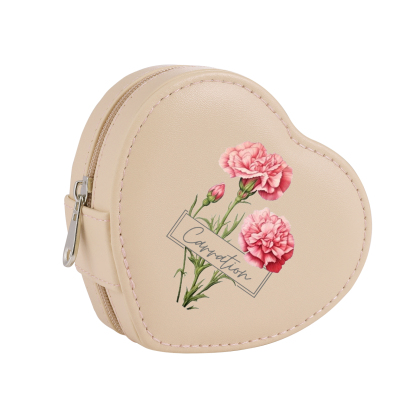 Personalised Jewelry Box – Custom Name & Birth Flower Pink & White Elegant Keepsake Case | Jessemade