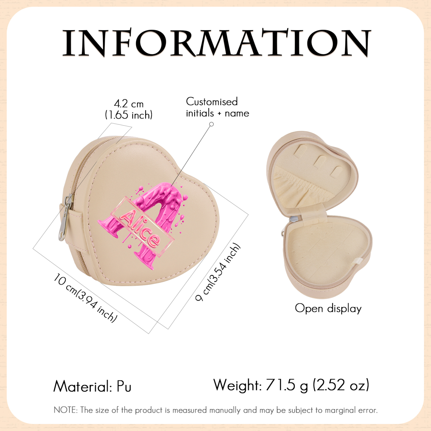 Personalised Jewelry Box – Custom Name & Letter with Pink & White Elegant Keepsake Case | Jessemade