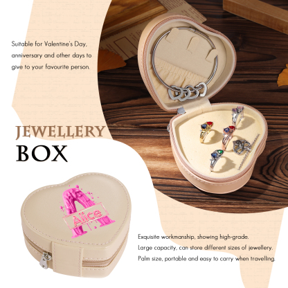 Personalised Jewelry Box – Custom Name & Letter with Pink & White Elegant Keepsake Case | Jessemade