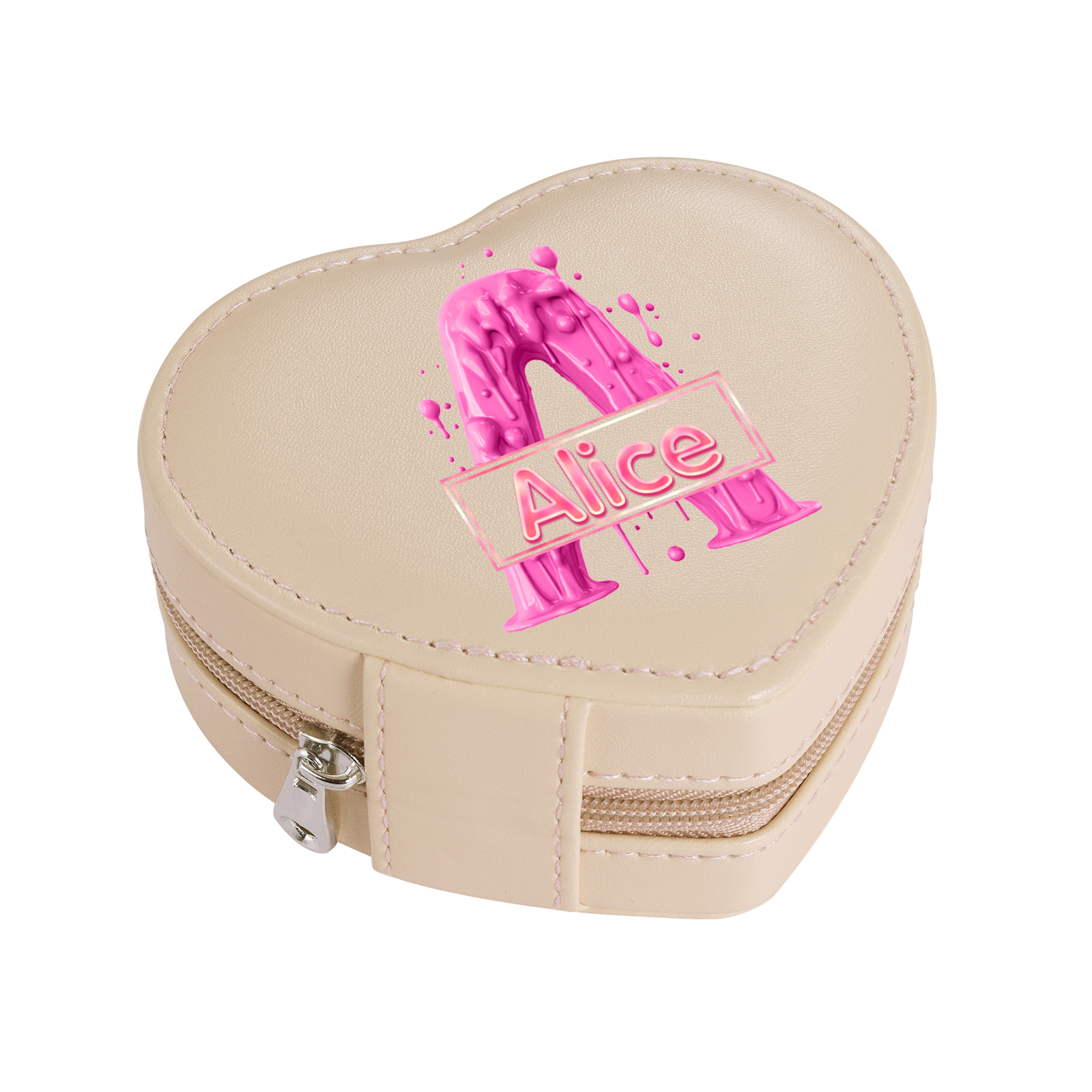 Personalised Jewelry Box – Custom Name & Letter with Pink & White Elegant Keepsake Case | Jessemade
