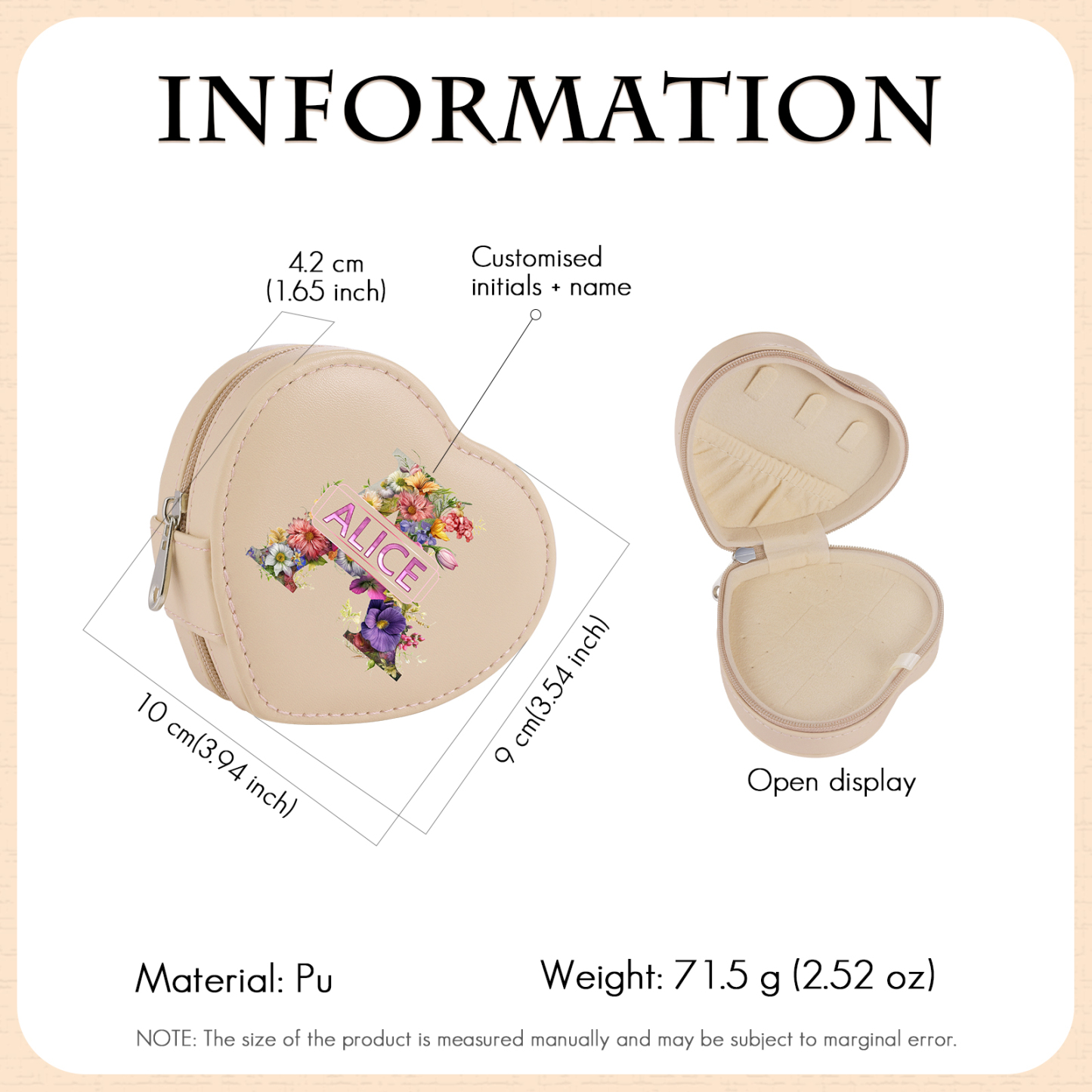 Personalised Jewelry Box – Custom Name & Letter with White & Pink Elegant Keepsake Case | Jessemade