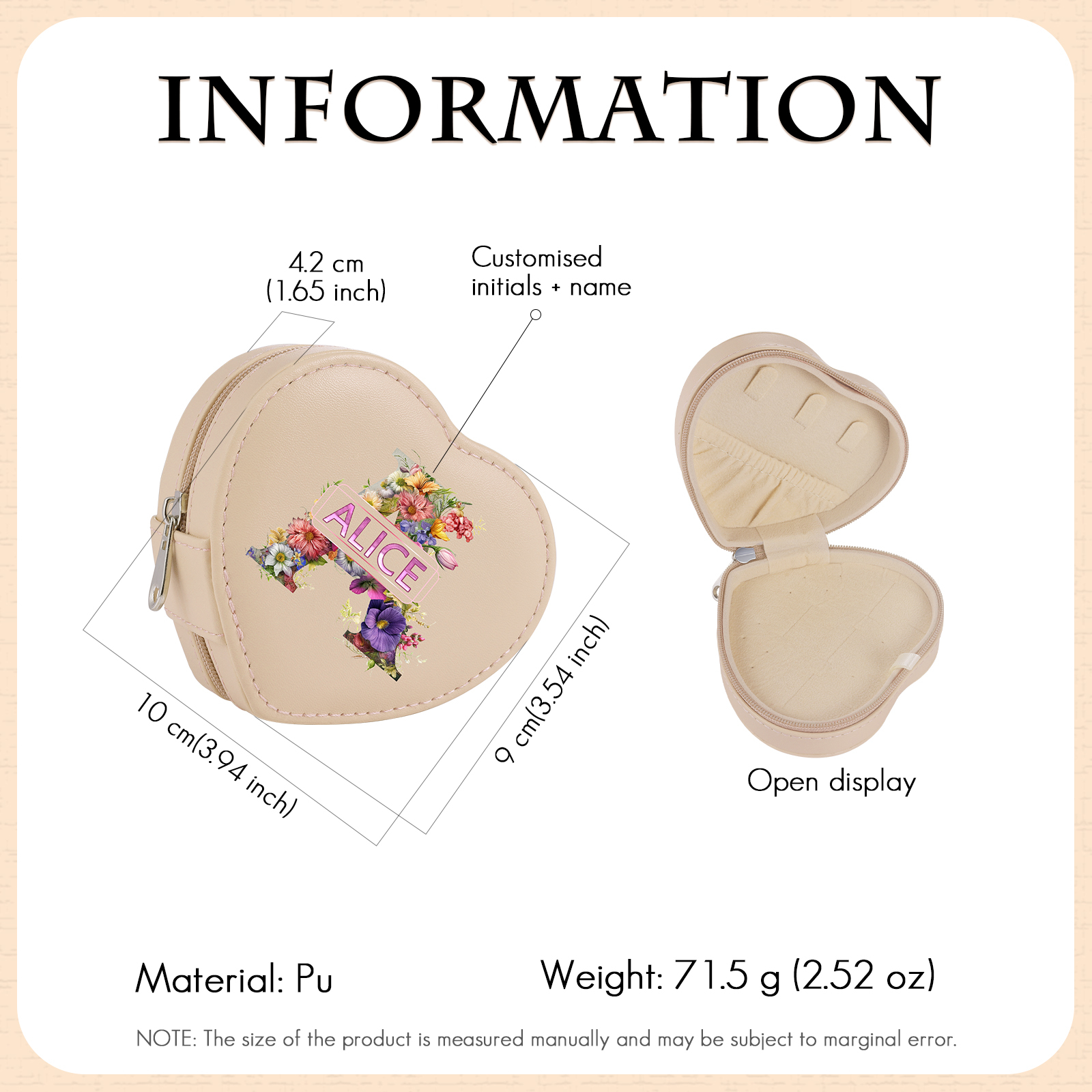 Personalised Jewelry Box – Custom Name & Letter with White & Pink Elegant Keepsake Case | Jessemade