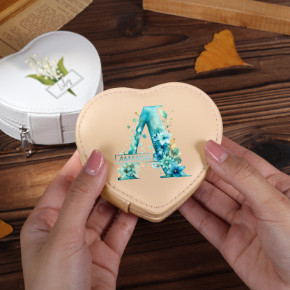 Personalised Jewelry Box – Custom Name & Letter with Pink & White Elegant Keepsake Case for Her | Jessemade