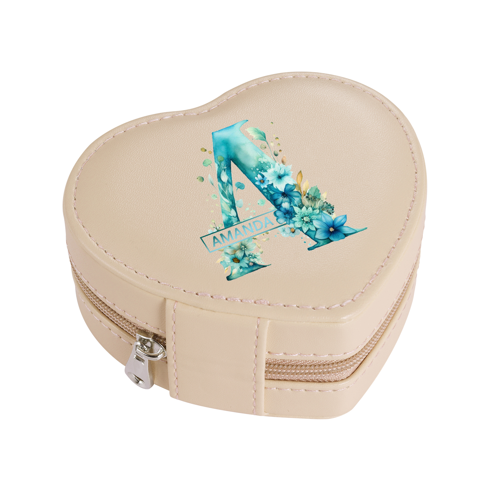 Personalised Jewelry Box – Custom Name & Letter with Pink & White Elegant Keepsake Case for Her | Jessemade