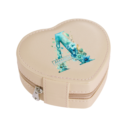 Personalised Jewelry Box – Custom Name & Letter with Pink & White Elegant Keepsake Case for Her | Jessemade