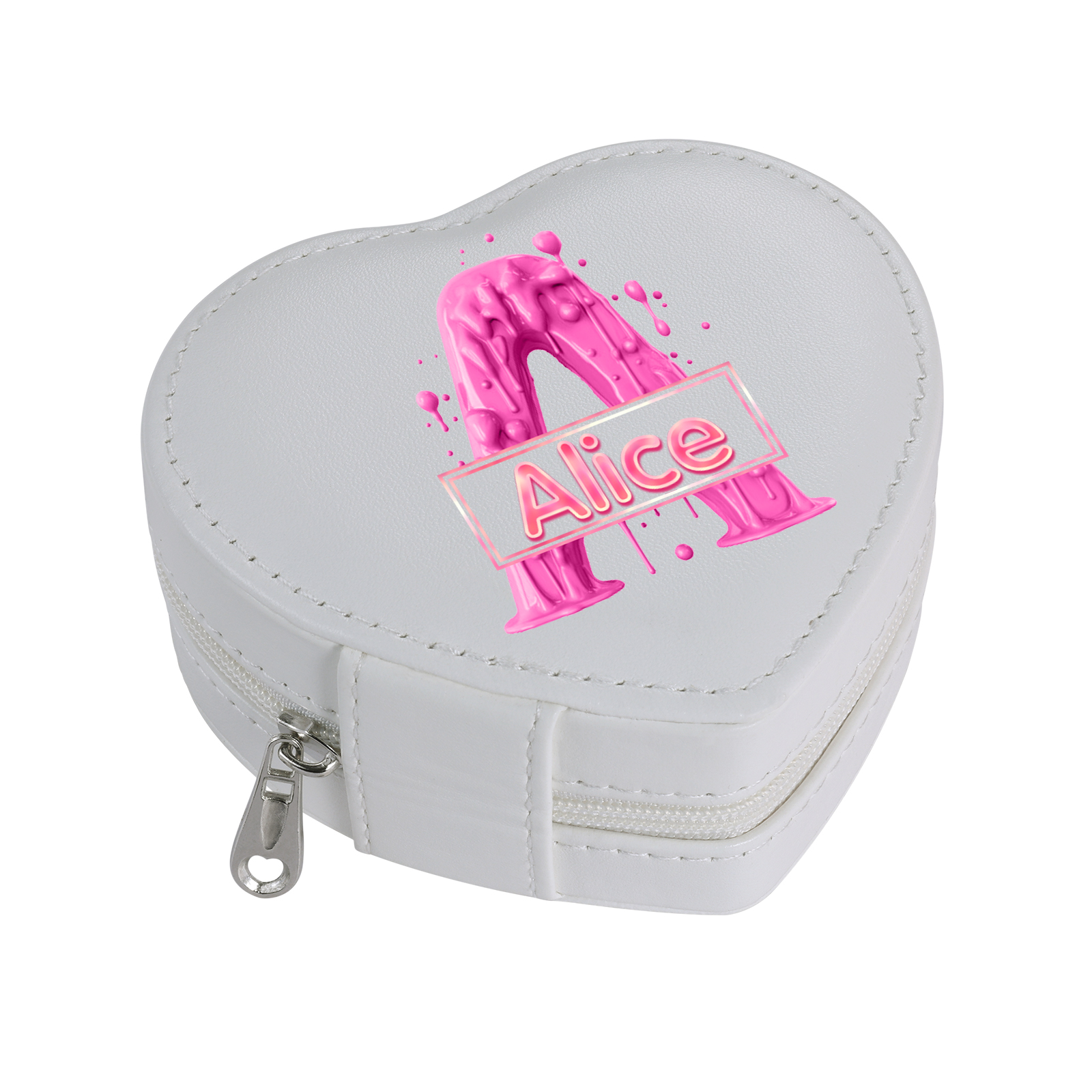 Personalised Jewelry Box – Custom Name & Letter with Pink & White Elegant Keepsake Case | Jessemade