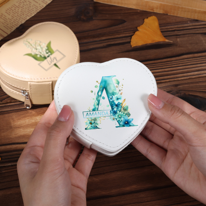 Personalised Jewelry Box – Custom Name & Letter with Pink & White Elegant Keepsake Case for Her | Jessemade