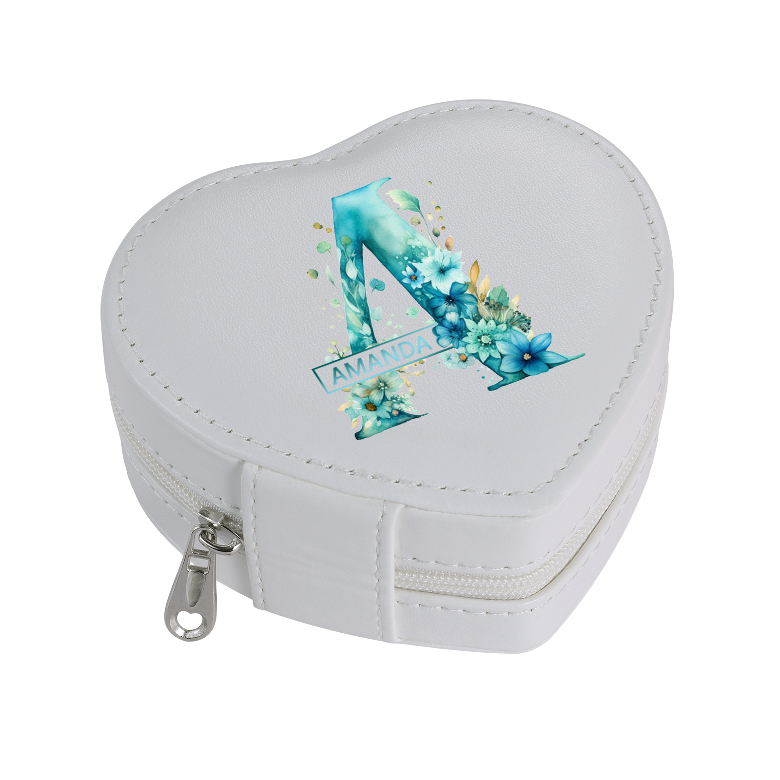 Personalised Jewelry Box – Custom Name & Letter with Pink & White Elegant Keepsake Case for Her | Jessemade