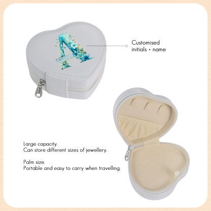 Personalised Jewelry Box – Custom Name & Letter with Pink & White Elegant Keepsake Case for Her | Jessemade