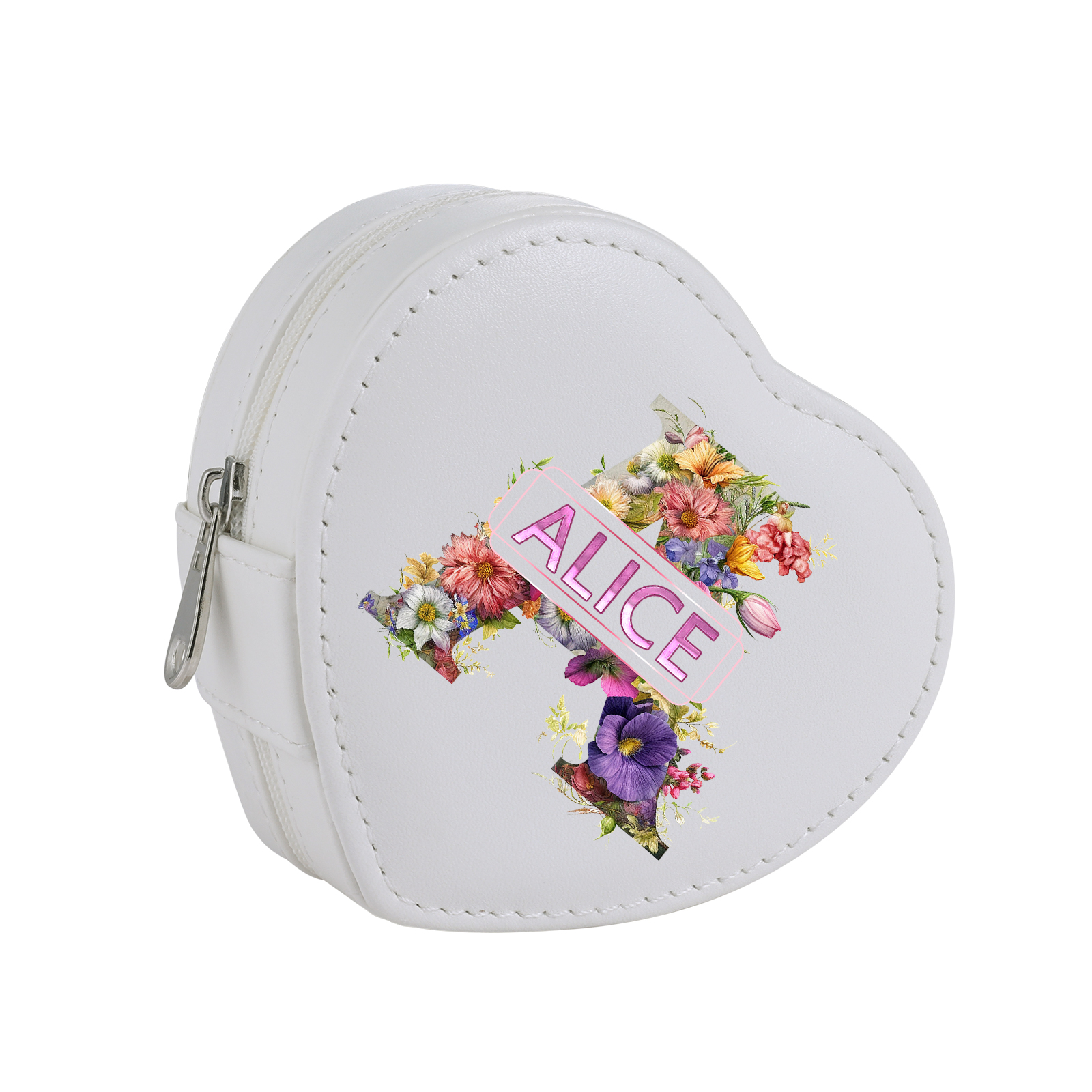 Personalised Jewelry Box – Custom Name & Letter with White & Pink Elegant Keepsake Case | Jessemade