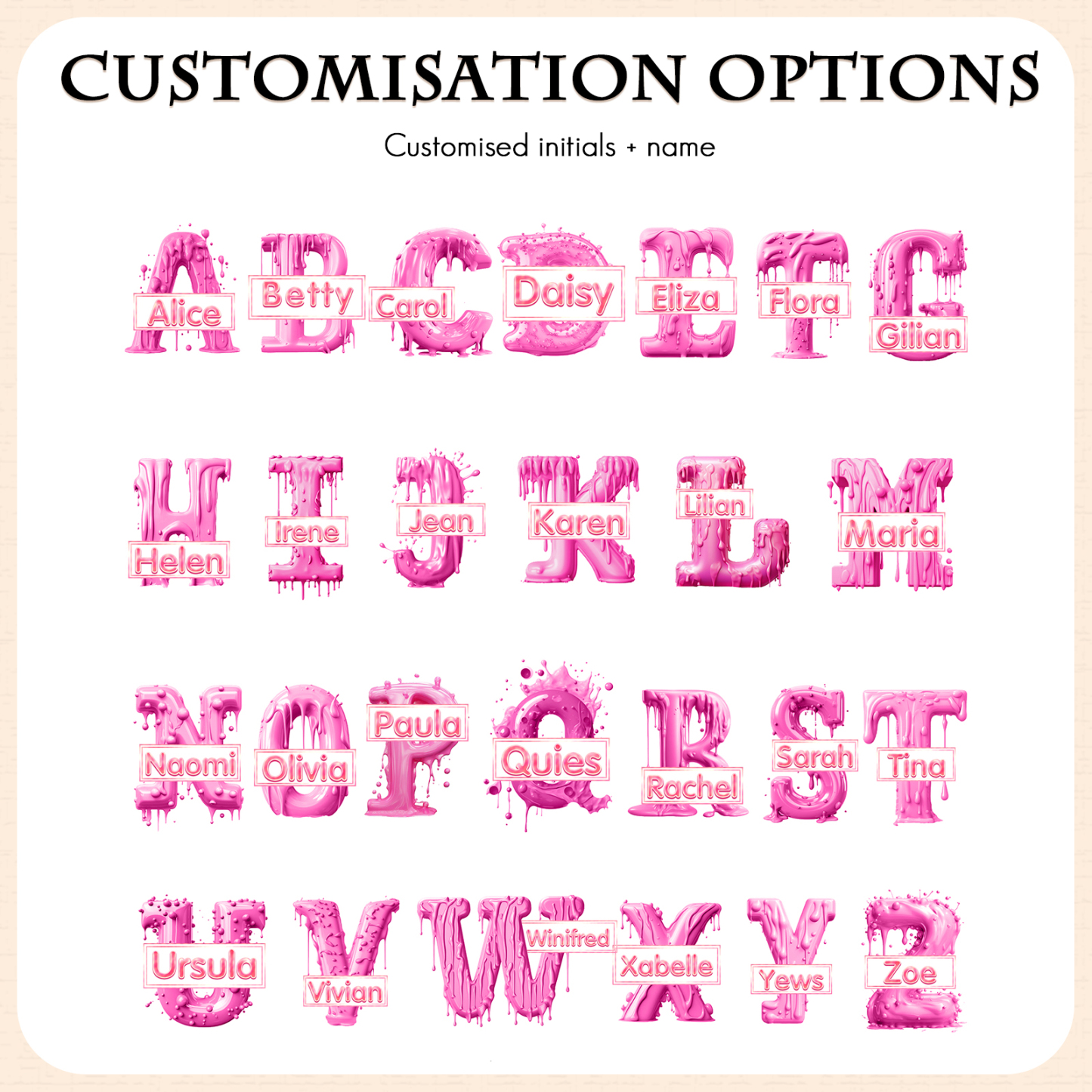 Personalised Jewelry Box – Custom Name & Letter with Pink & White Elegant Keepsake Case | Jessemade