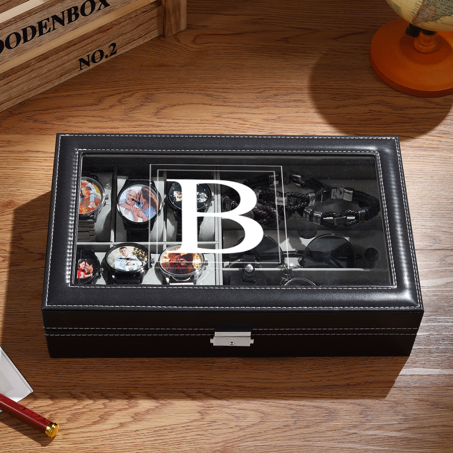 Gift Exquisite Storage Box Jewelry Box-Custom 1 Letter-Gift For Dad