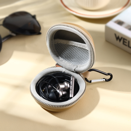 Personalised PU Leather Round Storage Case – Compact & Versatile Organiser