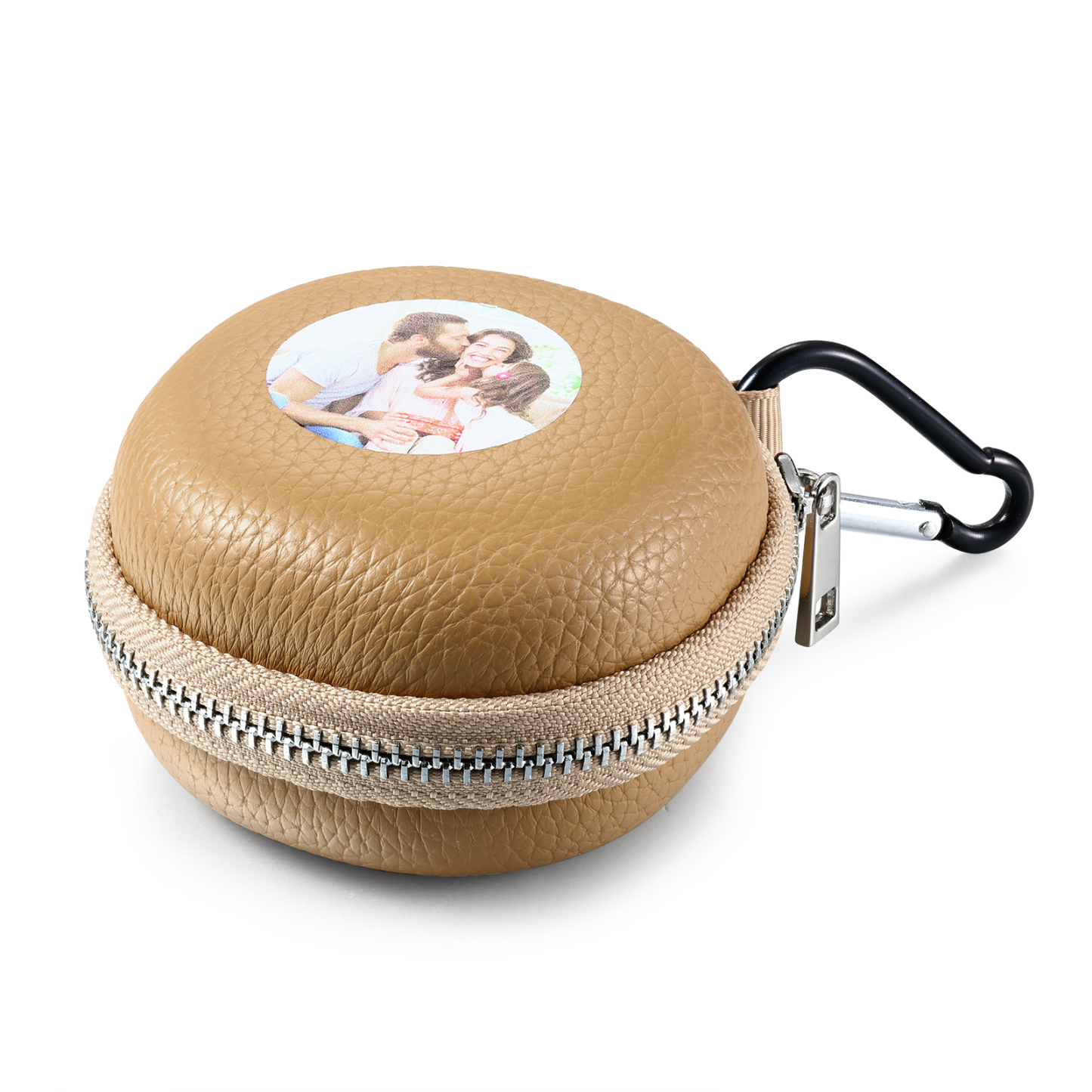 Personalised PU Leather Round Storage Case – Compact & Versatile Organiser