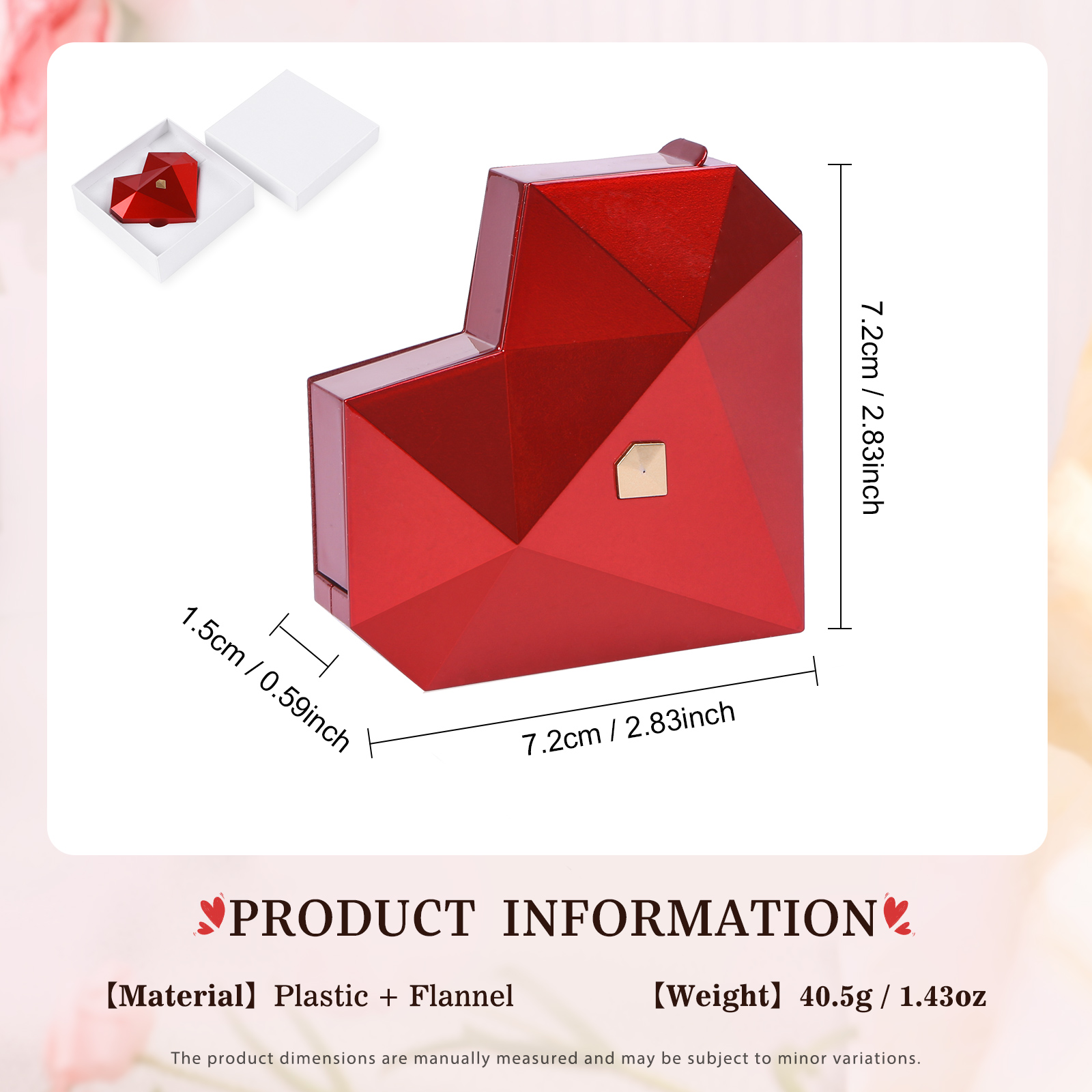 Geometric Heart Ring Box, Elegant Engagement Proposal Jewellery Gift Case | Jessemade