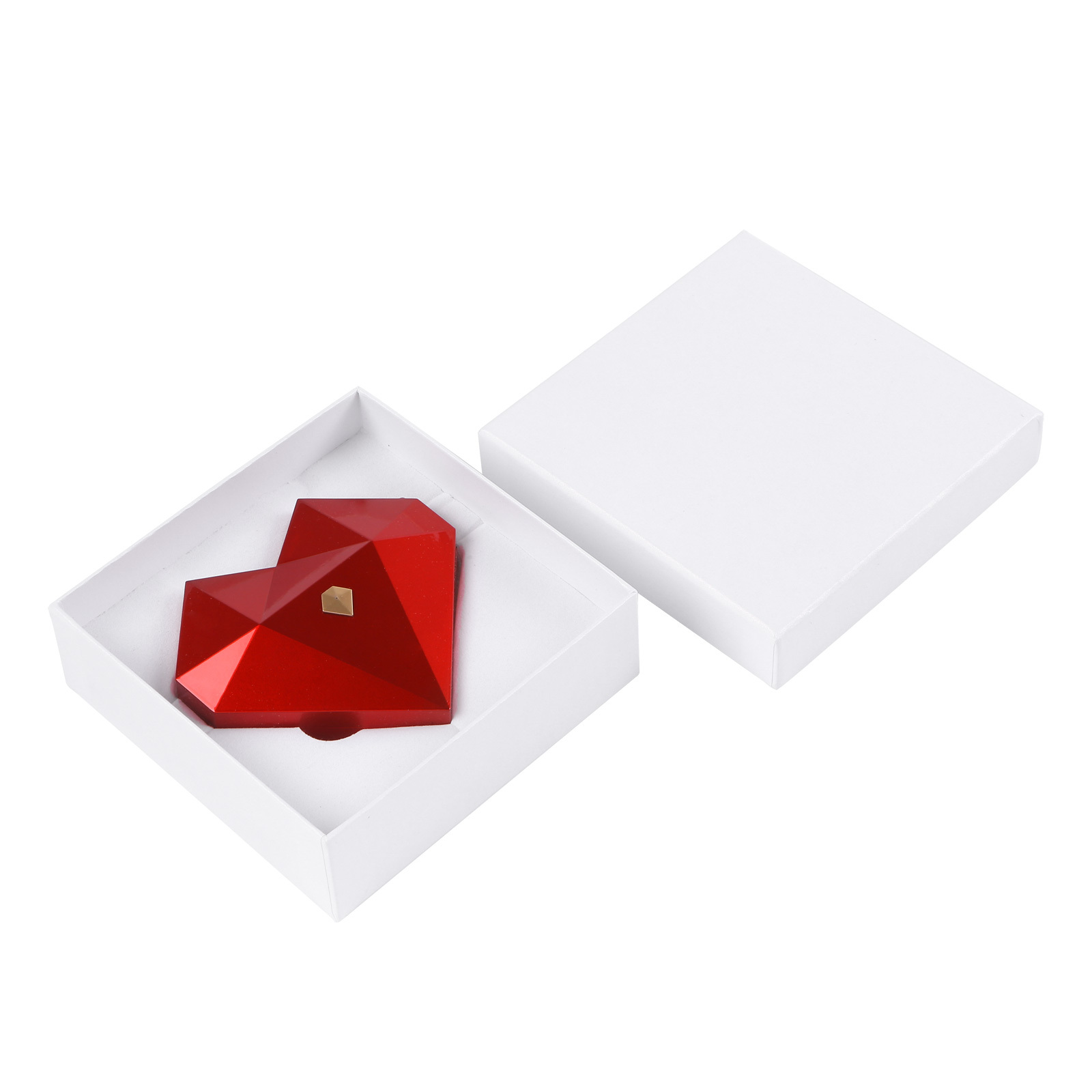 Geometric Heart Ring Box, Elegant Engagement Proposal Jewellery Gift Case | Jessemade