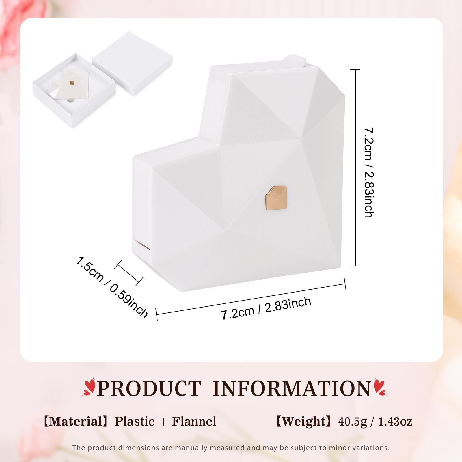 Geometric Heart Ring Box, Elegant Engagement Proposal Jewellery Gift Case | Jessemade