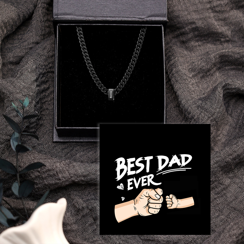 Personalised Curb Chain Necklace with 1-6 Names for Men