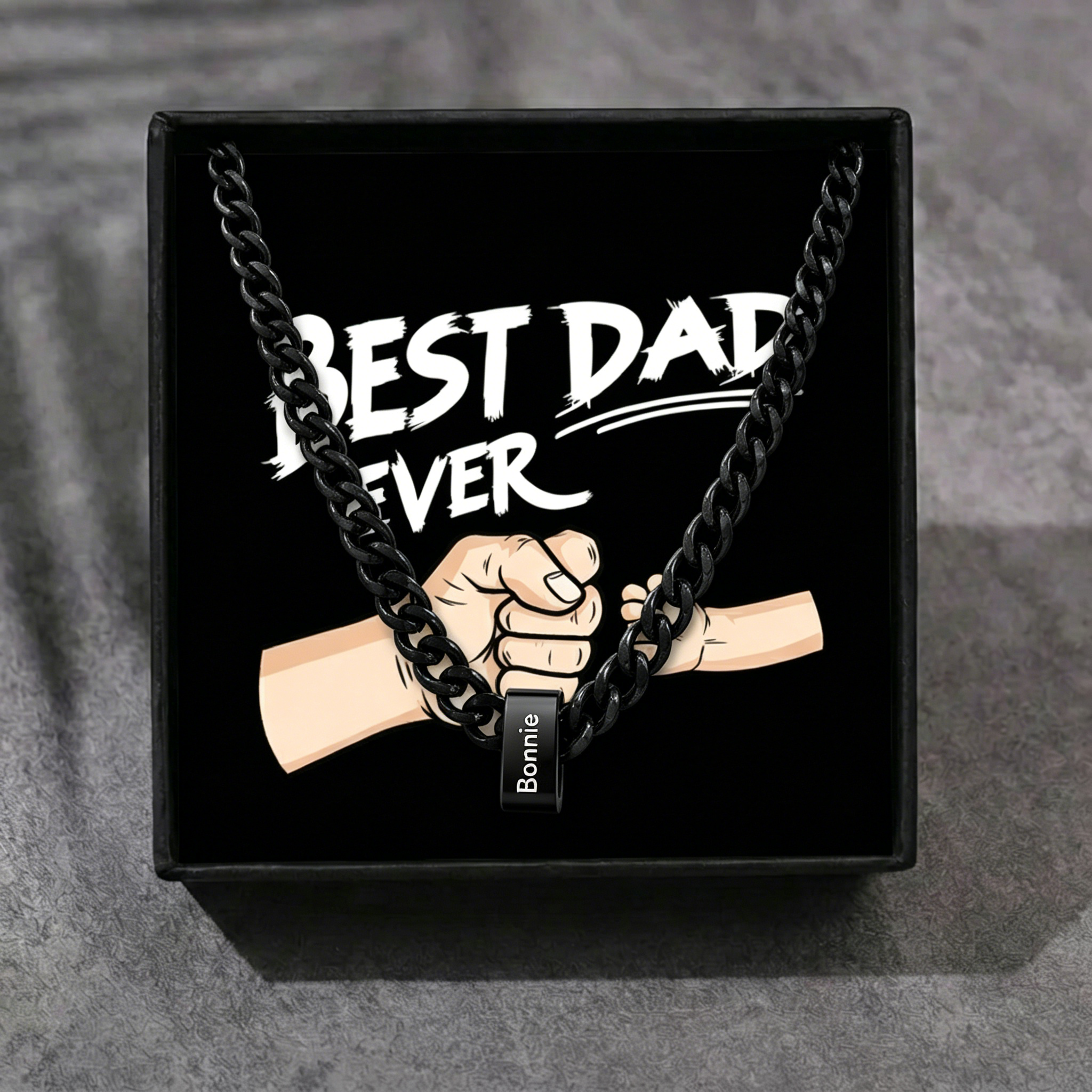 Personalised Curb Chain Necklace with 1-6 Names for Men