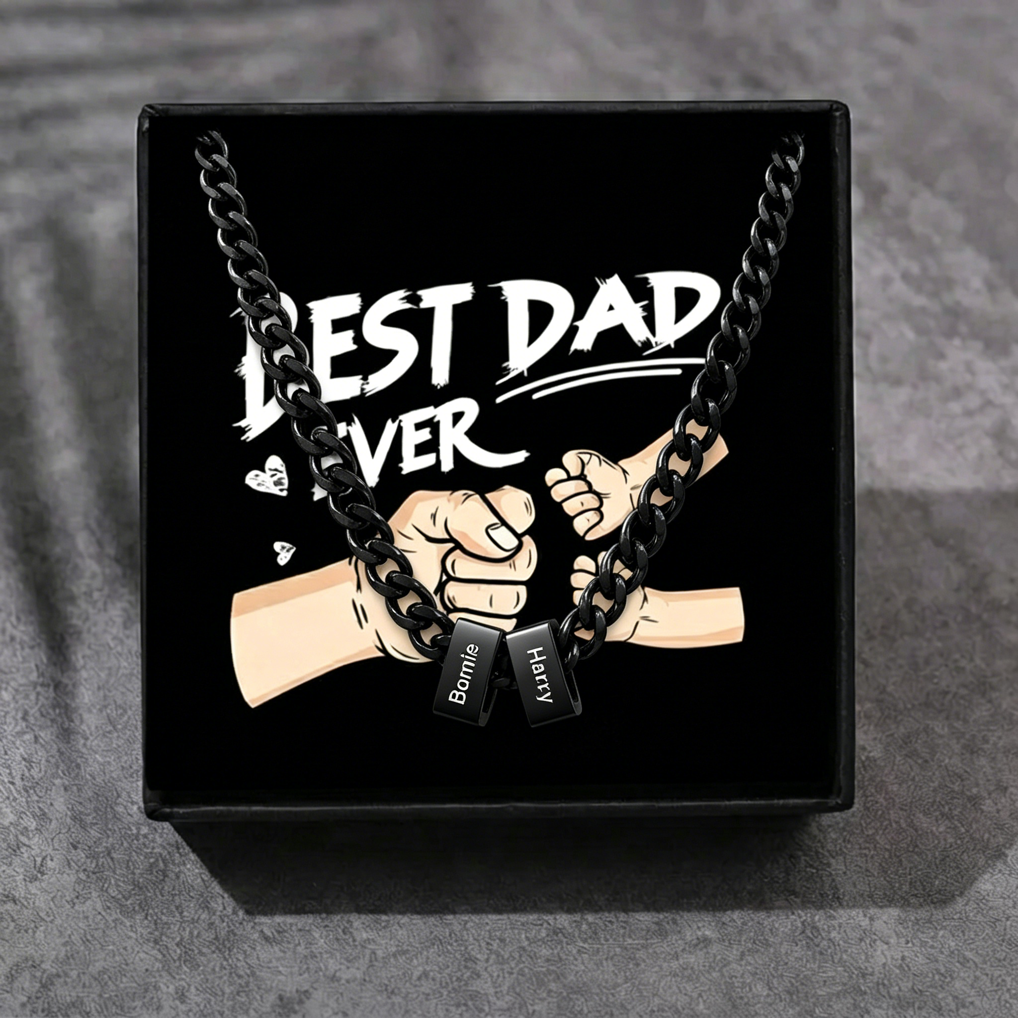 Personalised Curb Chain Necklace with 1-6 Names for Men