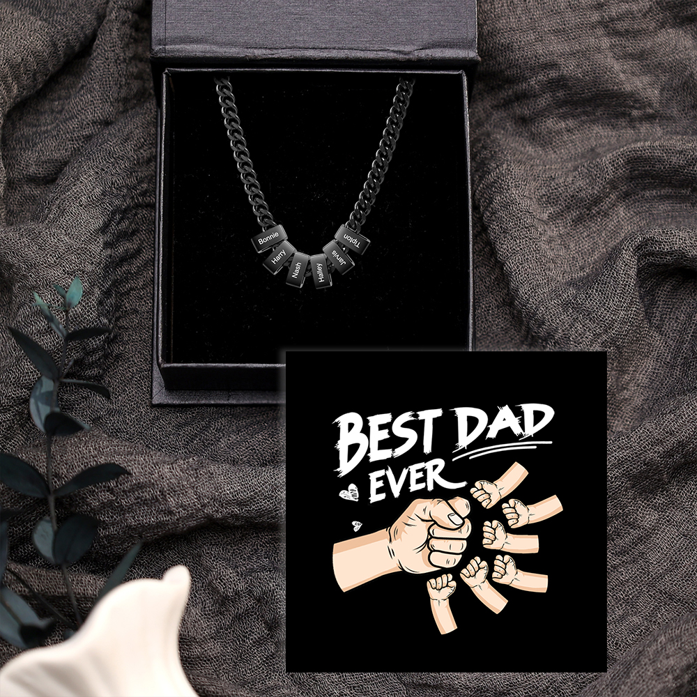 Personalised Curb Chain Necklace with 1-6 Names for Men