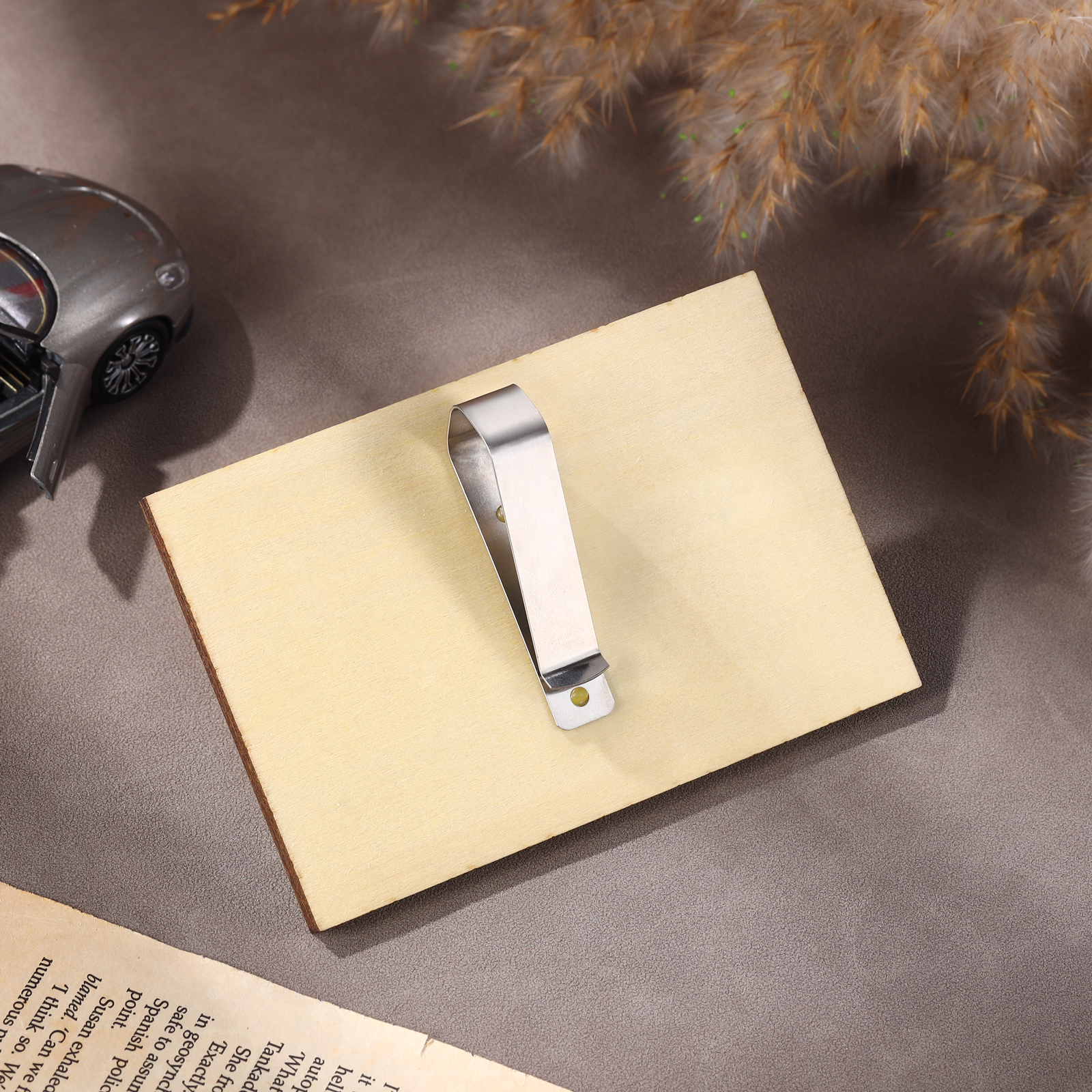 Personalised Wooden Car Sun Visor Clip with Two Names, Photo, and Date – Valentine’s Day Gift for Him/Her | Jessemade