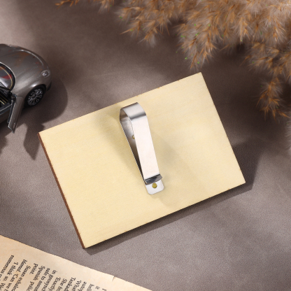 Personalised Wooden Car Sun Visor Clip with Two Names, Photo, and Date – Valentine’s Day Gift for Him/Her | Jessemade