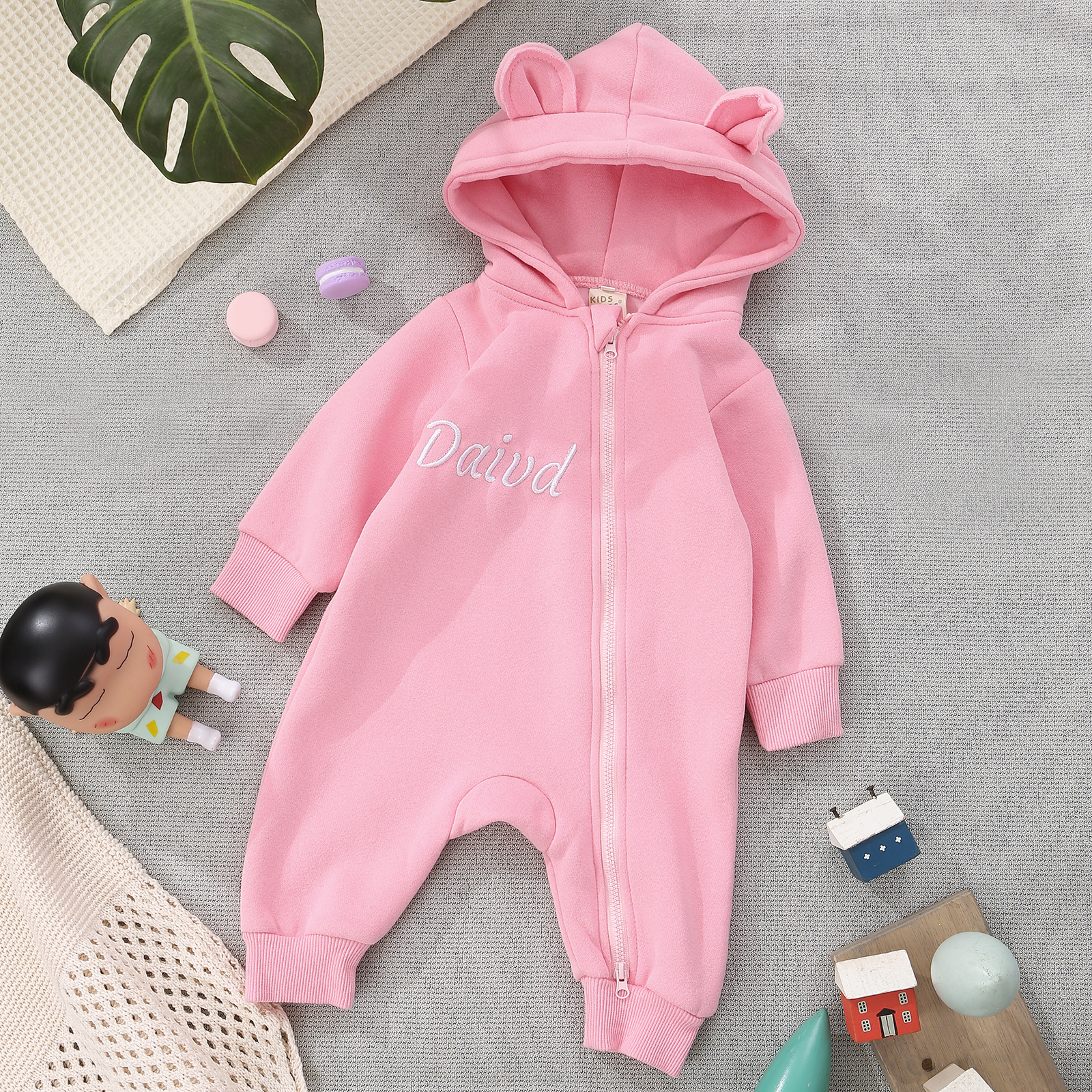 Personalized Baby Onesie – Customized Pink Cotton Romper with Name – Exclusive Baby Gift | Jessemade
