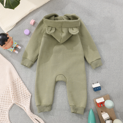 Personalized Baby Onesie – Customized Gray Green Cotton Romper with Name – Exclusive Baby Gift | Jessemade