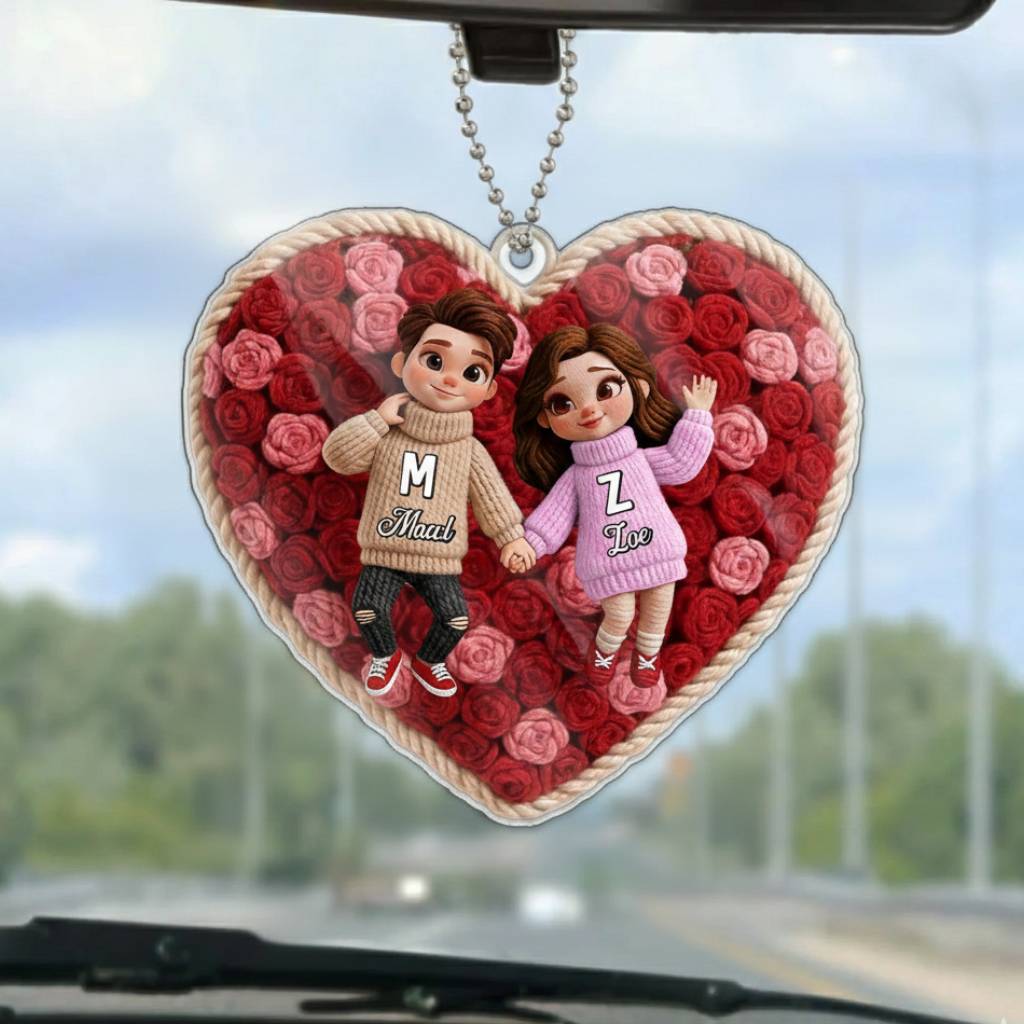 Personalised Couple Heart Keyring with First Names – Unique Gift | Jessemade