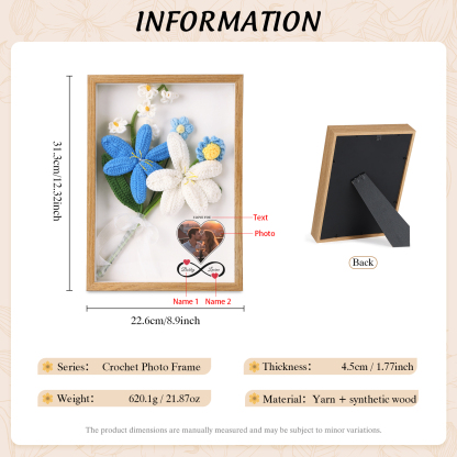 Personalised 3D Tulip Crochet Flower Photo Frame