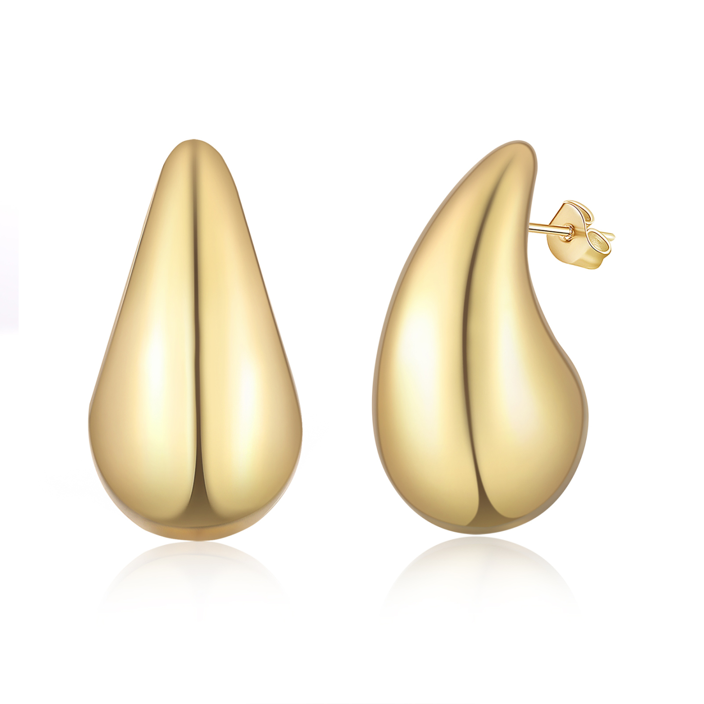 Women's Chunky Gold Hoop Earrings, Lightweight Teardrop Shape Earrings, Fashion Jewelry for Women Girls