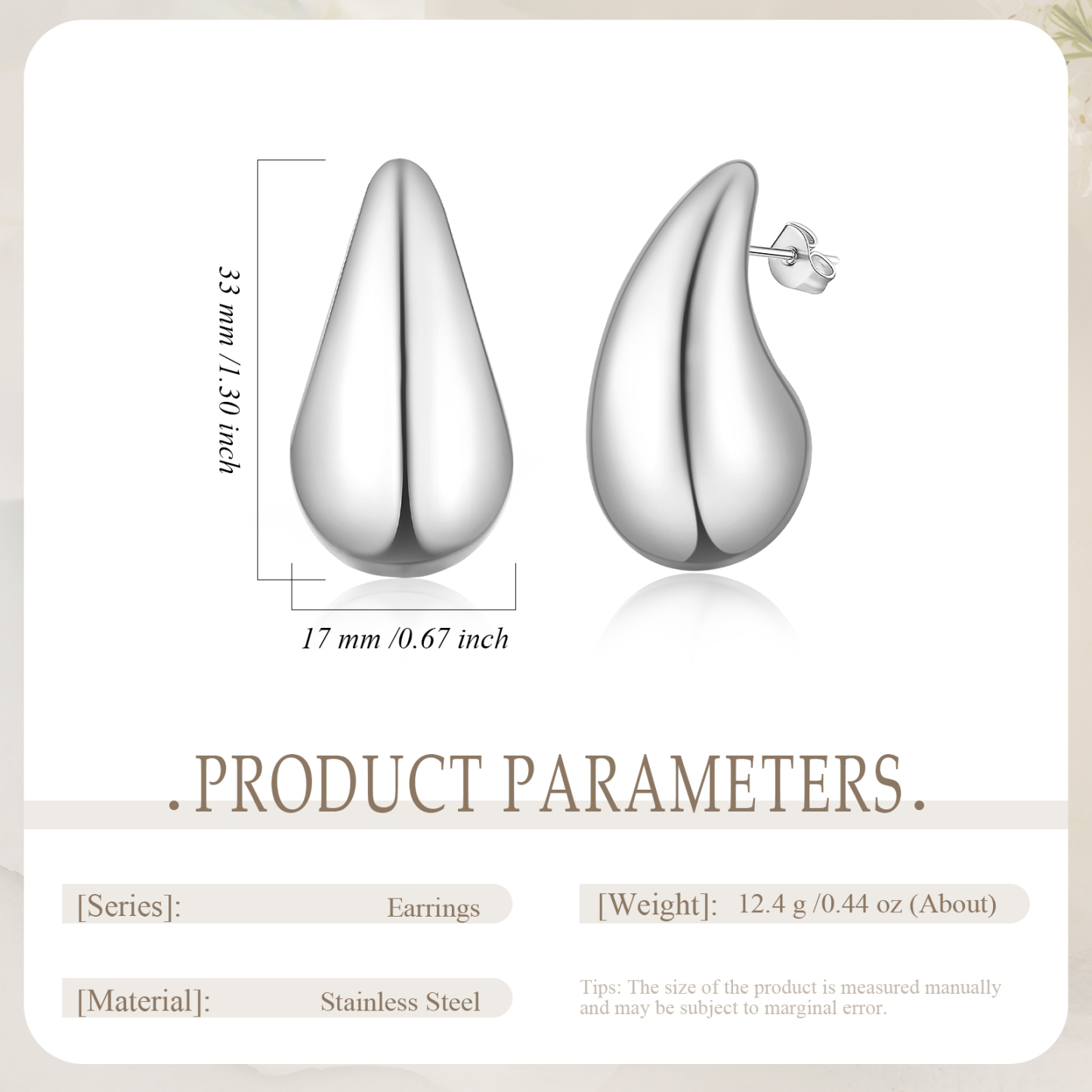 Women's Chunky Gold Hoop Earrings, Lightweight Teardrop Shape Earrings, Fashion Jewelry for Women Girls