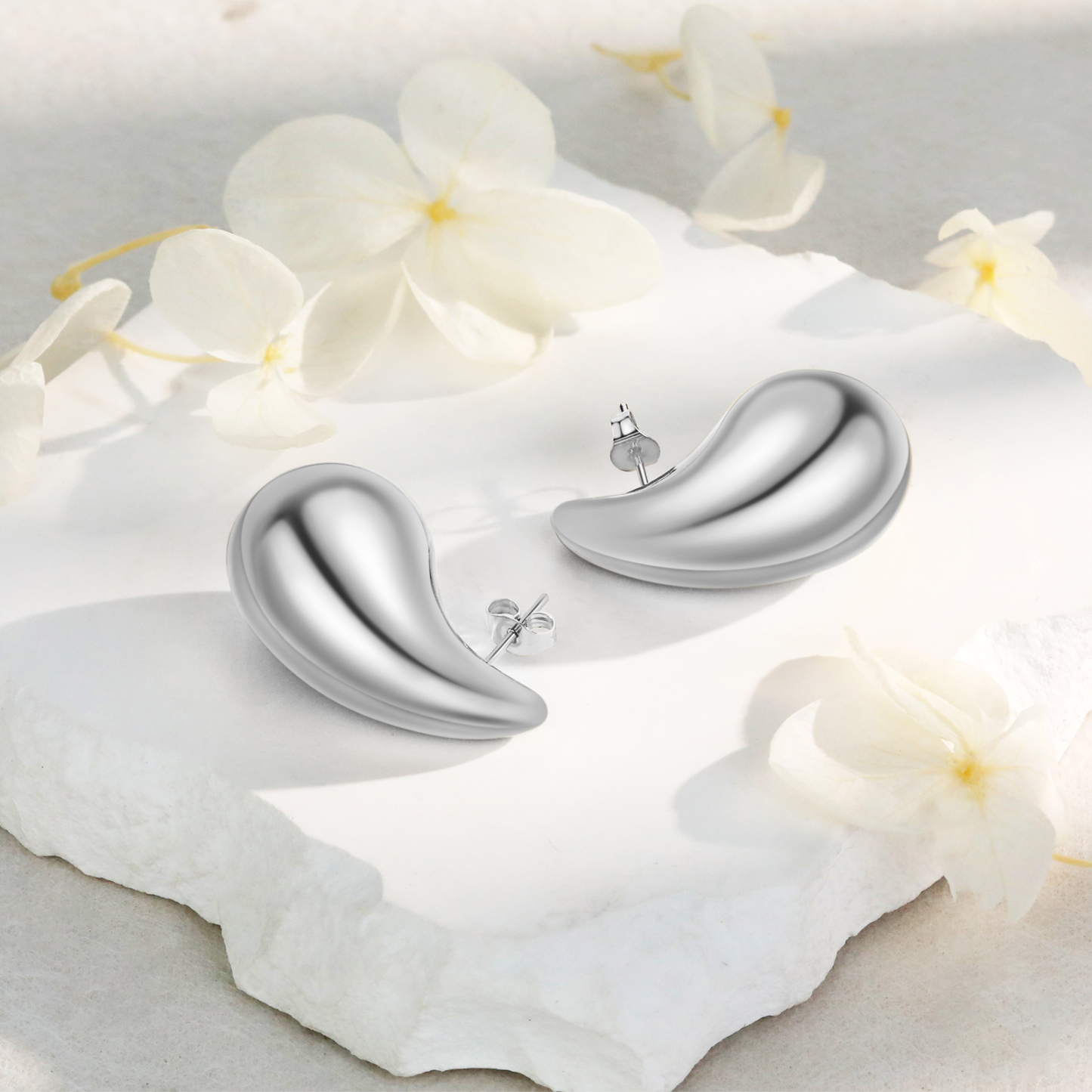 Women's Chunky Gold Hoop Earrings, Lightweight Teardrop Shape Earrings, Fashion Jewelry for Women Girls