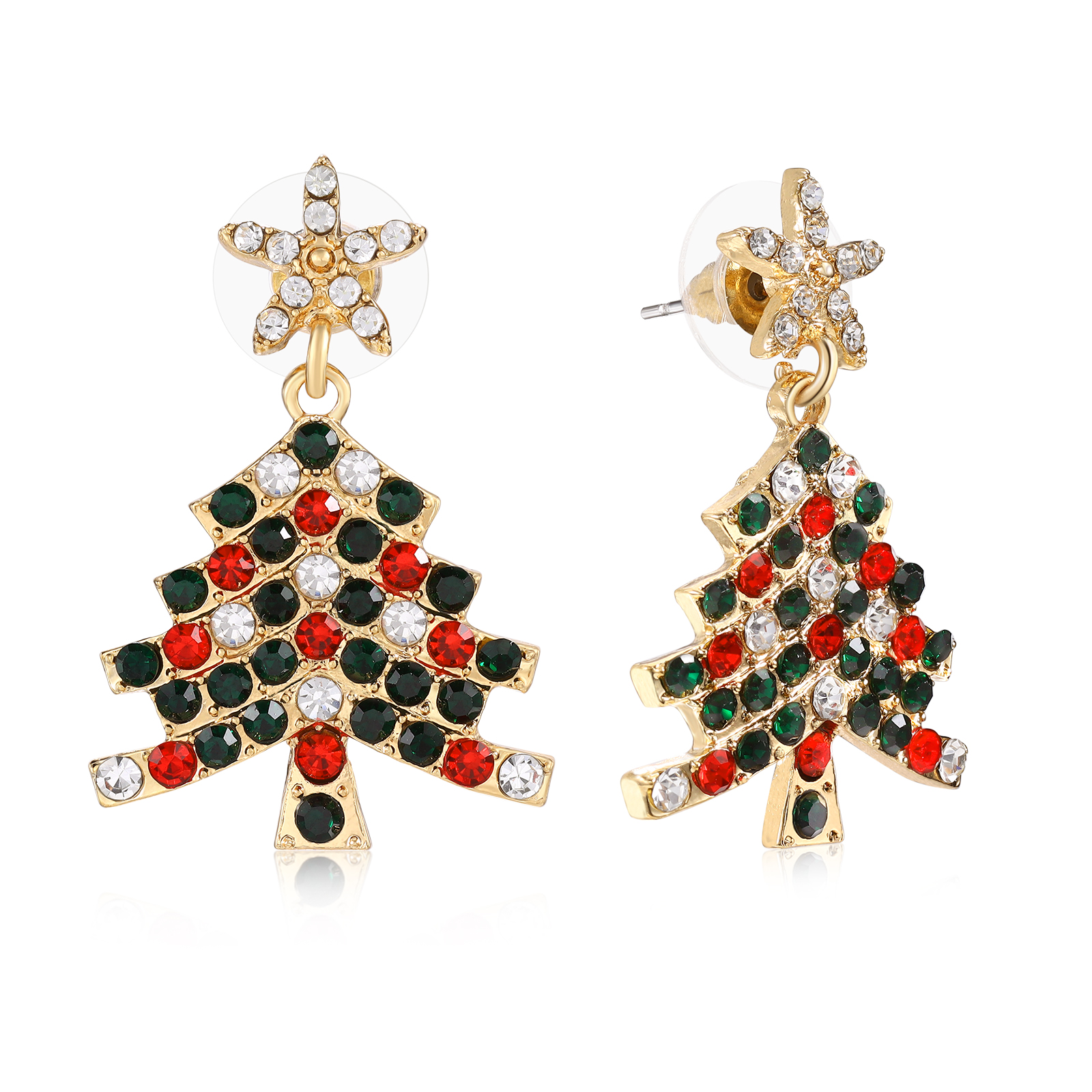 Festive Christmas Tree Earrings Sparkling Holiday Gift | Jessemade