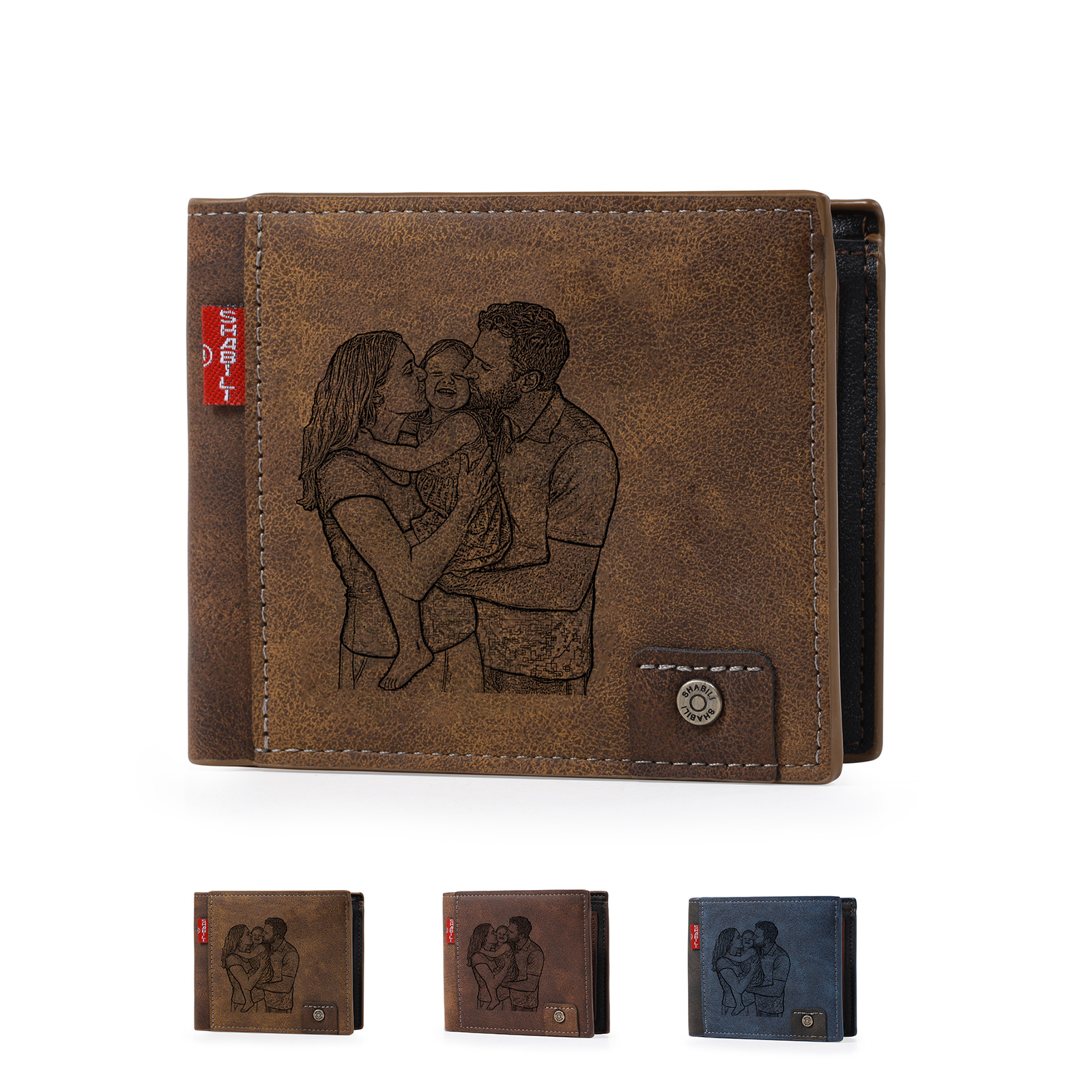 Personalised Men’s Wallet Made From Genuine Leather With an Engraved Photo and Name